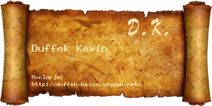 Duffek Kevin névjegykártya