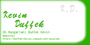 kevin duffek business card
